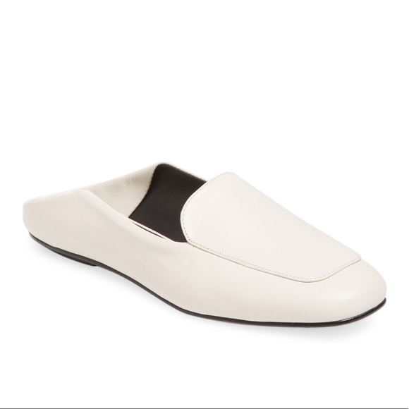 Tibi Shoes - Tibi Cecil Ivory Loafer Mules.